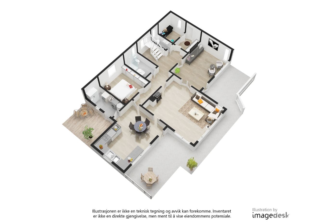 3D floorplan furnishing example