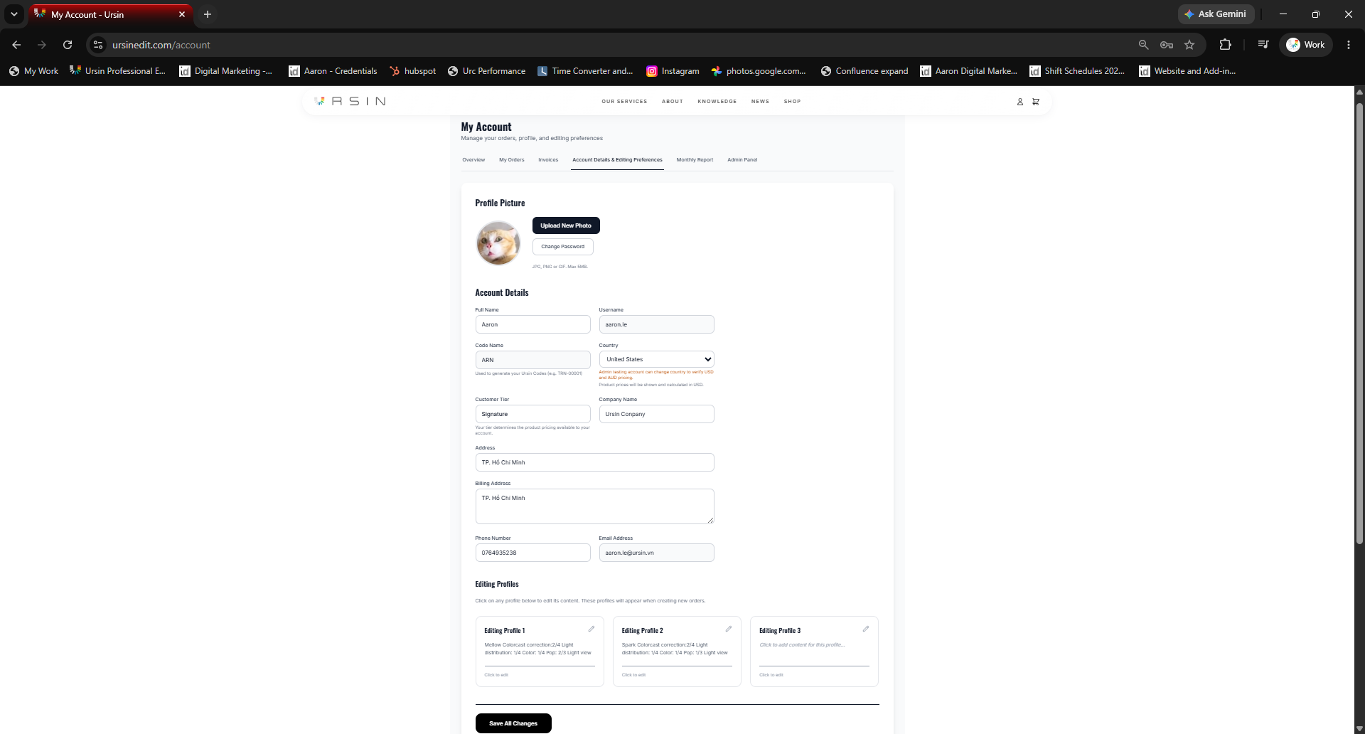 Account and Preference overview